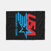 独立おもしろい日Tシャツアメリカ飲みチーム4 フリースブランケット (正面(横))