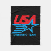 独立おもしろい日Tシャツアメリカ飲みチーム4 フリースブランケット (正面)
