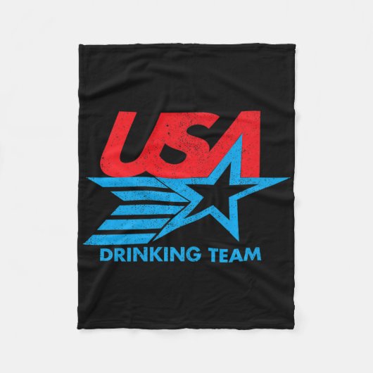 独立おもしろい日Tシャツアメリカ飲みチーム4 フリースブランケット (正面)
