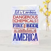 独立おもしろい記念日7月4日ビール花火大会 カード (黄色い花)