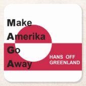 独立したグリーンランド スクエアペーパーコースター (正面)