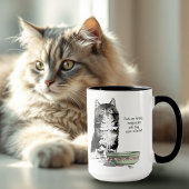 独立したグレー+タビーブルー+かわいい+面白い+猫 マグカップ