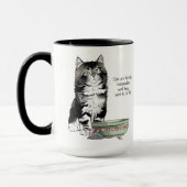 独立したグレー+タビーブルー+かわいい+面白い+猫 マグカップ (左)