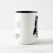 独立したグレー+タビーブルー+かわいい+面白い+猫 マグカップ (中央)