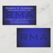 独立したコンサルタントのエレガントで青いモノグラム 名刺 (正面/裏面)
