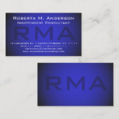 独立したコンサルタントのエレガントで青いモノグラム 名刺 (正面/裏面)