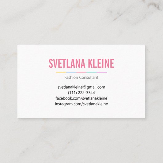 独立したファッションの小売商の名刺 名刺 (裏面)