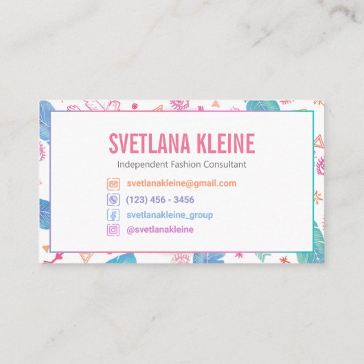 独立したファッションの小売商の名刺Boho 名刺 (裏面)