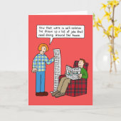 独立した漫画のユーモアカップルと雑用。 カード (黄色い花)