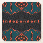 独立した誇りを持った スクエアペーパーコースター (正面)