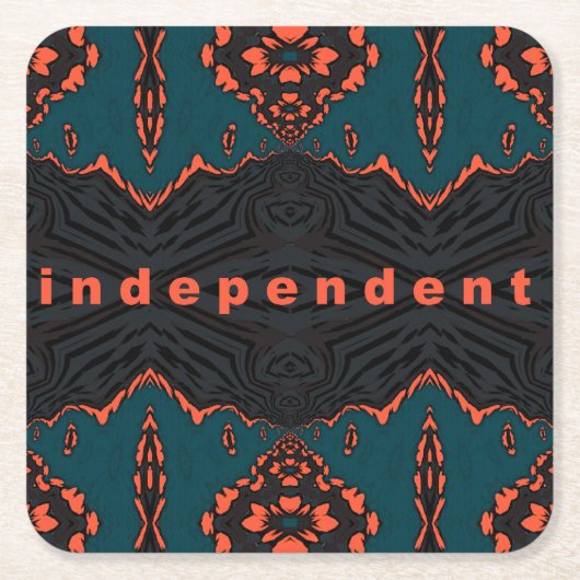 独立した誇りを持った スクエアペーパーコースター (正面)