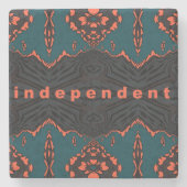 独立した誇りを持った ストーンコースター (正面)