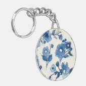 独立した青い開花 キーホルダー (正面左)