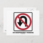 独立したUターン考えなし(トラフィックサイン) ポストカード (正面/裏面)