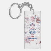 独立のための花火の色の自由な雰囲気 キーホルダー (正面左)