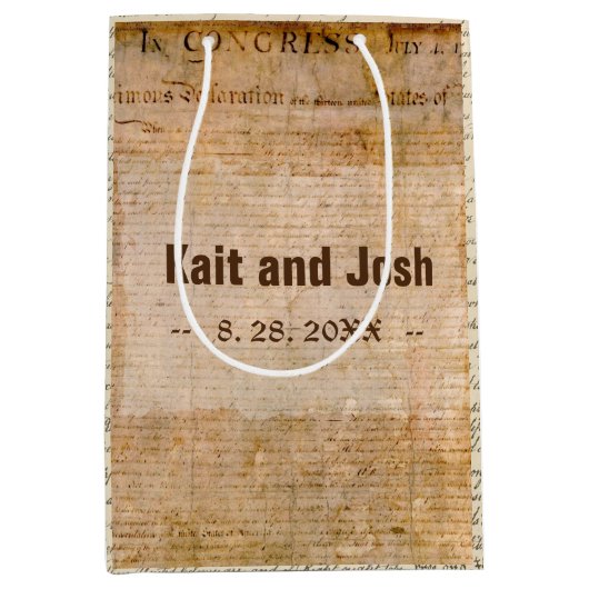 独立の宣言📜歴史教区 ミディアムペーパーバッグ (正面)