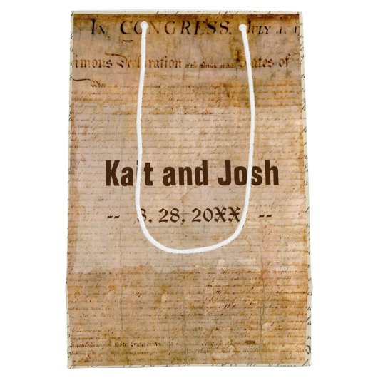 独立の宣言📜歴史教区 ミディアムペーパーバッグ (裏面)