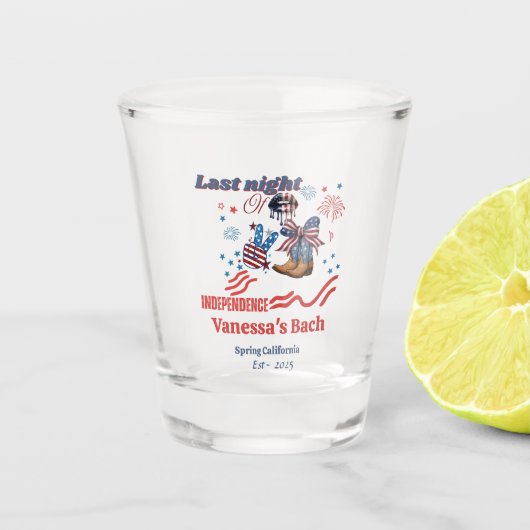 独立の最後の夜4日バチェロレッテ ショットグラス (正面)