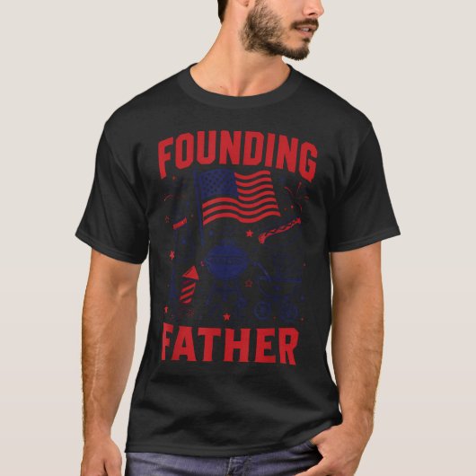 独立の父 愛国心あふれる新米パパ 7月4日 Tシャツ (正面)