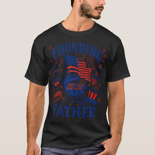 独立の父 愛国心あふれる新米パパ 7月4日 Tシャツ (正面)