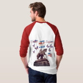 独立の精神 赤 Tシャツ (裏面フル)