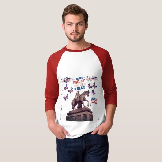独立の精神 赤 Tシャツ (正面フル)