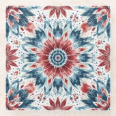 独立の花 ガラスコースター (正面)