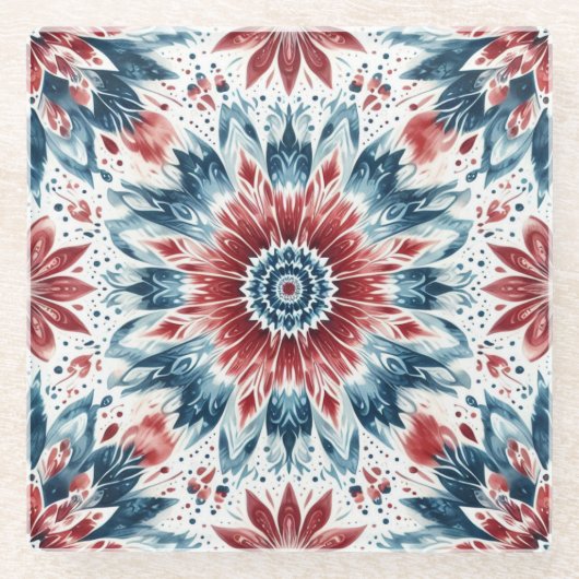 独立の花 ガラスコースター (正面)