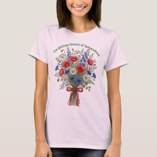 独立の華麗なる花々Tシャツ Tシャツ (正面)