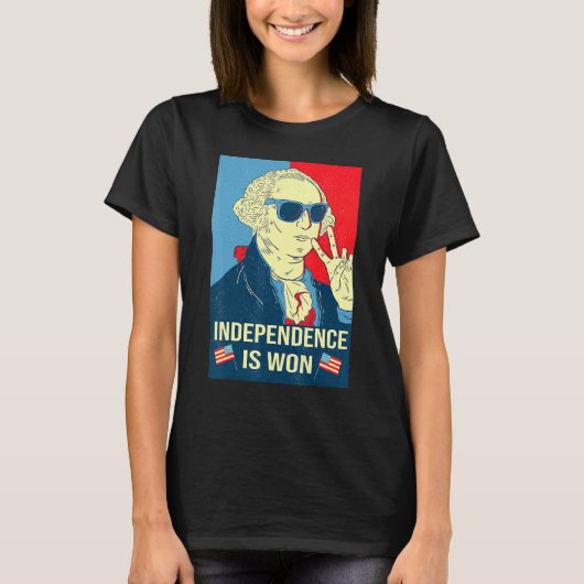 独立は勝ち取られた ジョージ・ワシントン 独立 Tシャツ (正面)