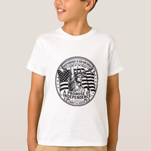 独立は私たちの生得権 愛国心 Tシャツ (正面)