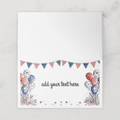 独立または愛国メモリアルデー プレイスカード (外部開封)