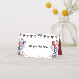 独立または愛国メモリアルデー プレイスカード