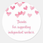 独立労感謝してい働者の引渡を支援するため ラウンドシール (正面)