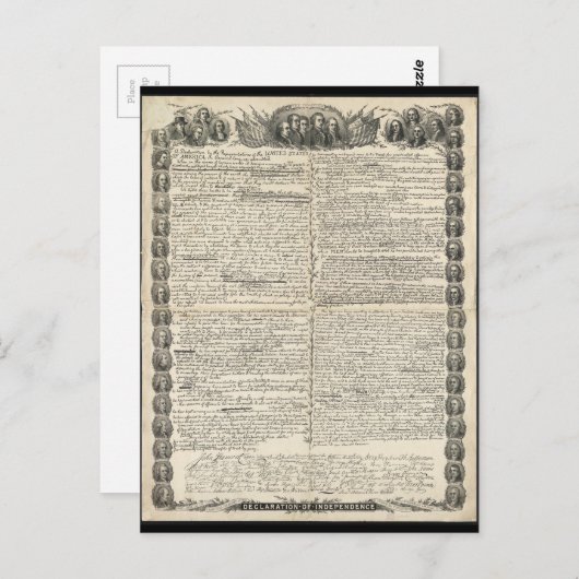 独立宣言の第一草稿 ポストカード (正面/裏面)