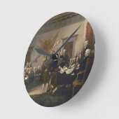 独立宣言の署名、7月4日 ラウンド壁時計 (傾斜)