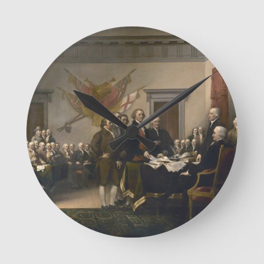 独立宣言の署名、7月4日 ラウンド壁時計 (正面)