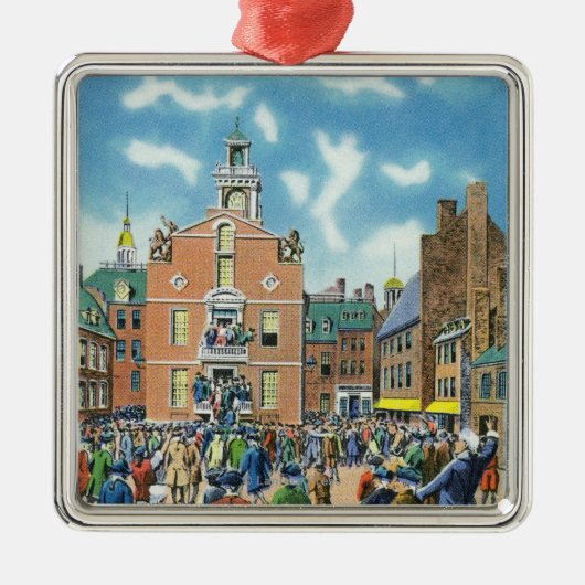 独立宣言の読書 メタルオーナメント (正面)