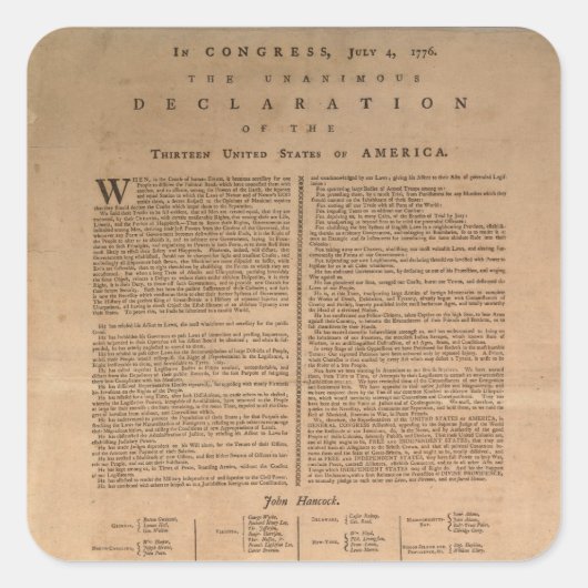 独立宣言シール スクエアシール (正面)