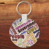 独立宣言ワードクラウド キーホルダー (正面)