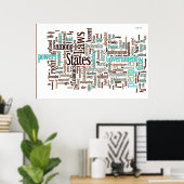 独立宣言ワードクラウド ポスター (ホームオフィス)