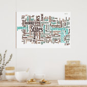 独立宣言ワードクラウド ポスター (キッチン)