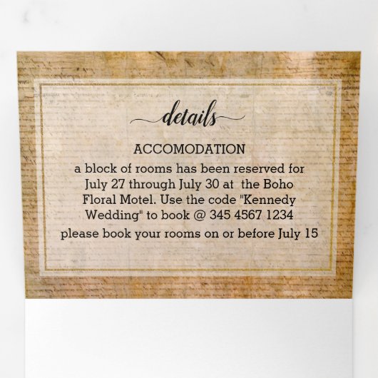 独立宣言📜米国議会 三つ折り招待状 (内部最初)