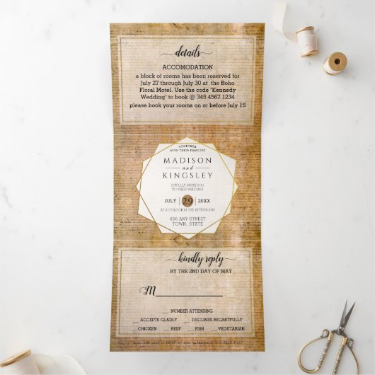 独立宣言📜米国議会 三つ折り招待状 (内部)