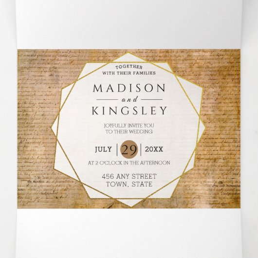 独立宣言📜米国議会 三つ折り招待状 (内部中)