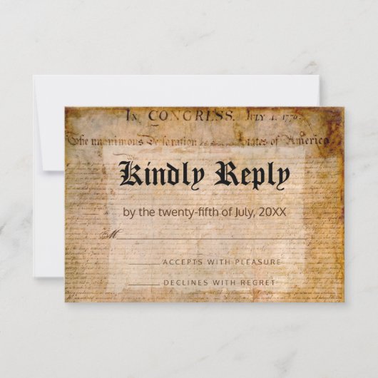 独立宣言📜結婚の保留 出欠カード (正面)