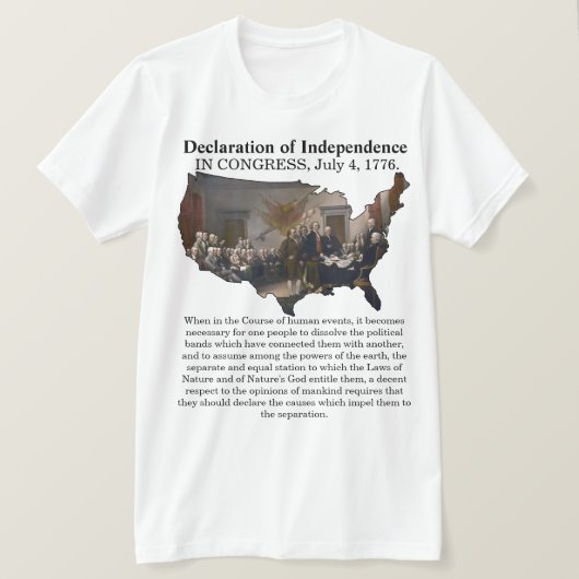独立宣言1776年7月4日 Tシャツ (デザイン正面)