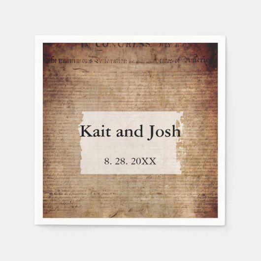 独立宣言📜1776年 スタンダードカクテルナプキン (正面)