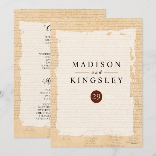 独立宣言📜1776 Parchment プログラム (正面/裏面)