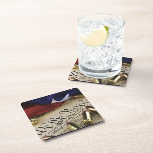 独立宣言 スクエアペーパーコースター (インサイチュ)